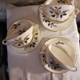 Service à consommé wedgwood bone china - yellow rose - 6 tasses avec sous tasses