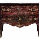 Commode sauteuse galbée en laque à décor Chinois époque début XXeme (om)