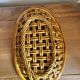 Woven fruit bowl barbotine 1950s