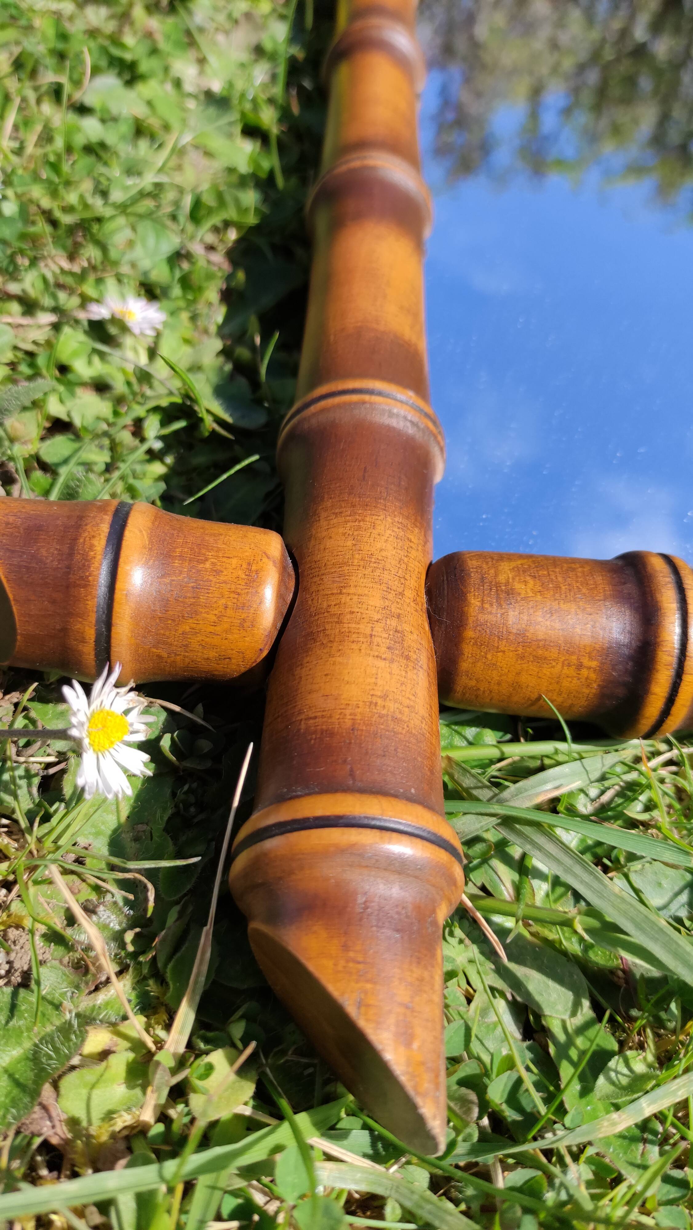 Large antique wooden mirror