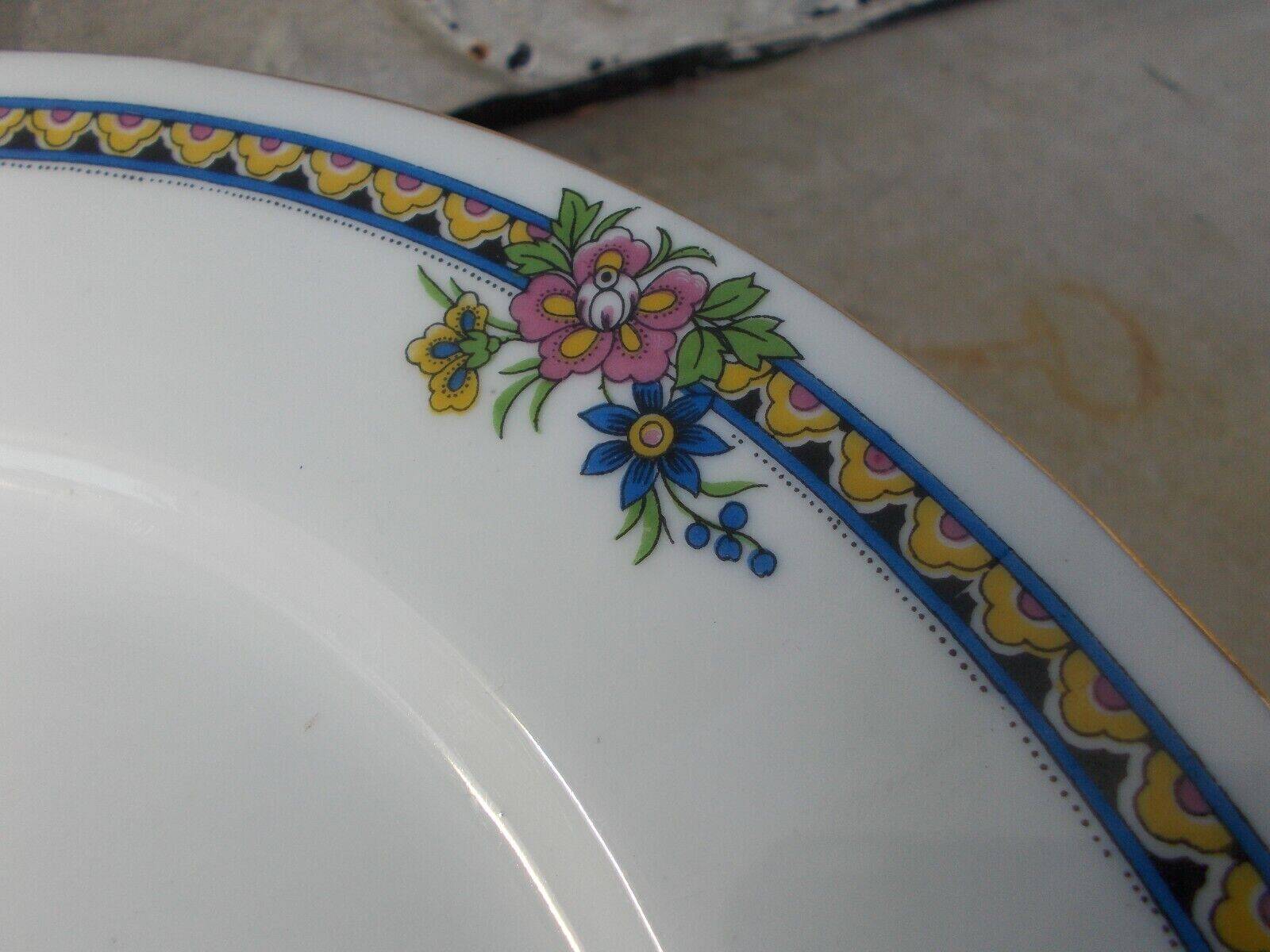 6 flat plates old porcelain Art Deco Pierre Guez Marseille