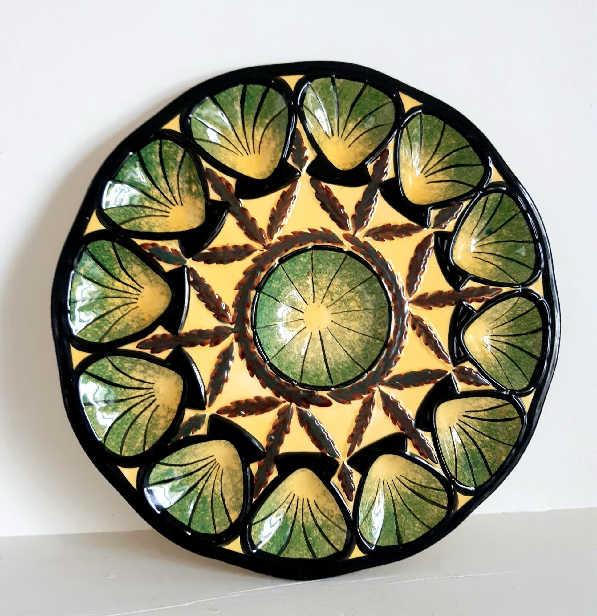 Ceramic oyster dish saint jean de bretagne