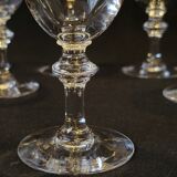 8 verres à Porto / vin en cristal gravé fin XIXème