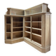 Antique corner oak workshop furniture – bookshelf / display cabinet