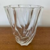 Antique Twisted Vase Cristal D'Arques Molded Glass Vintage