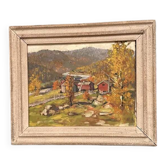 Original Swedish Oil on Panel - "Landscape" by Hundt - Signed - Vintage and Framed - 54 × 45 cm (21.3" × 17.7")