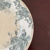 Assiette plate en terre de fer fleurs
