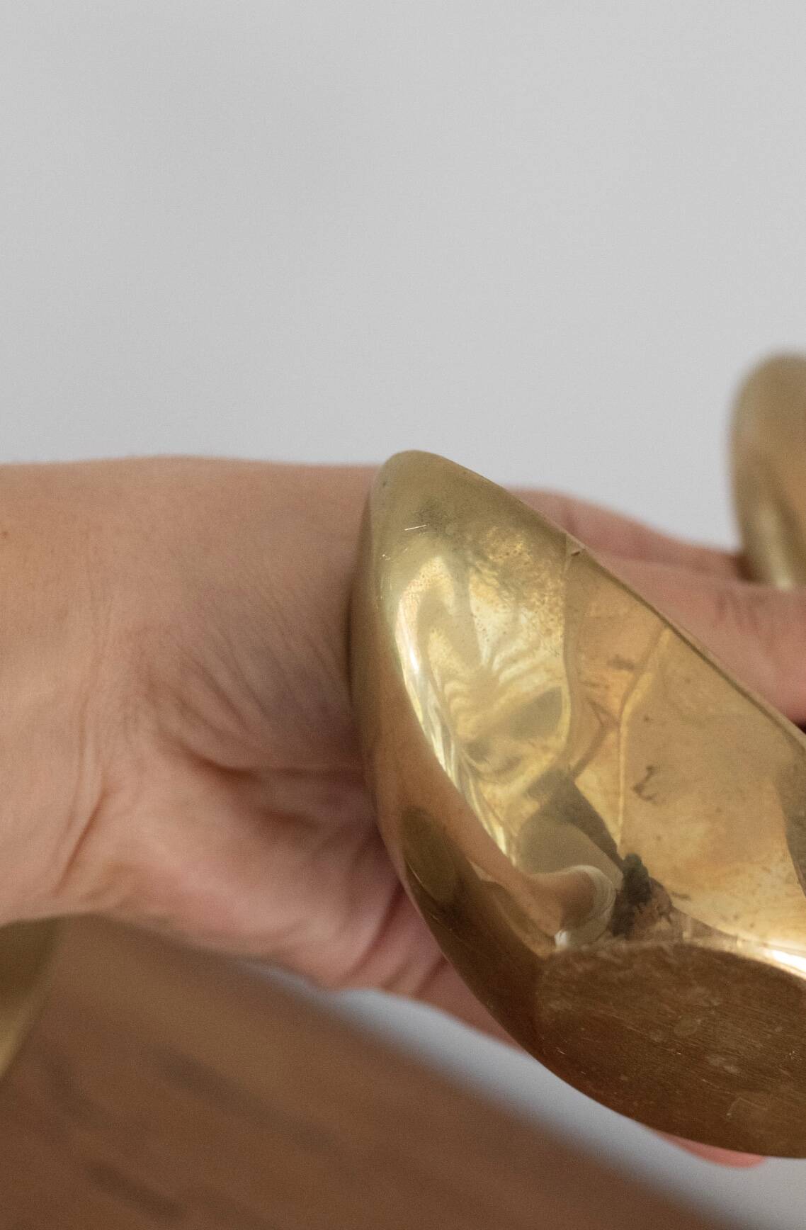 Pair of vintage brass swans