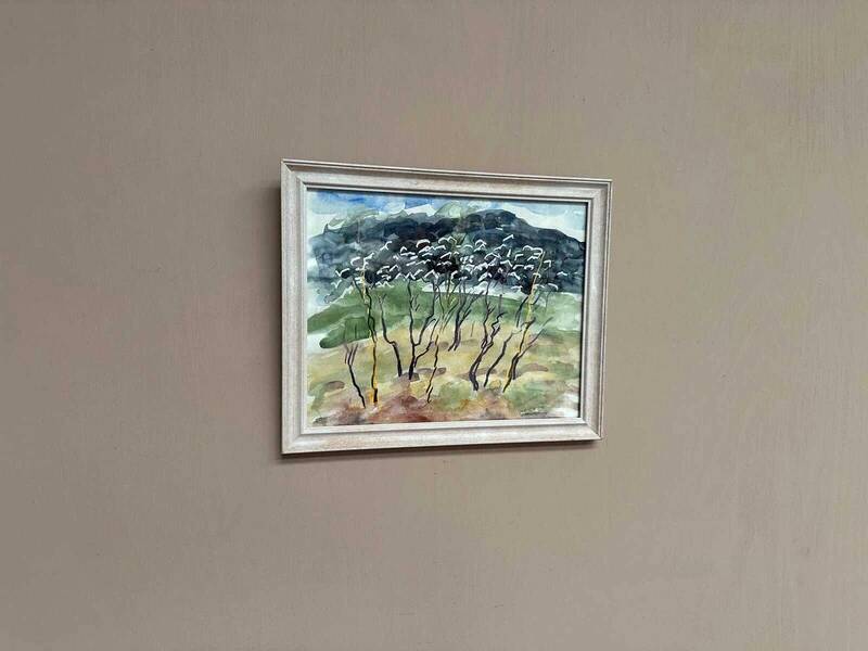 Original Swedish oil on panel “Nature” by René S-G, signed, vintage & framed 34×28cm