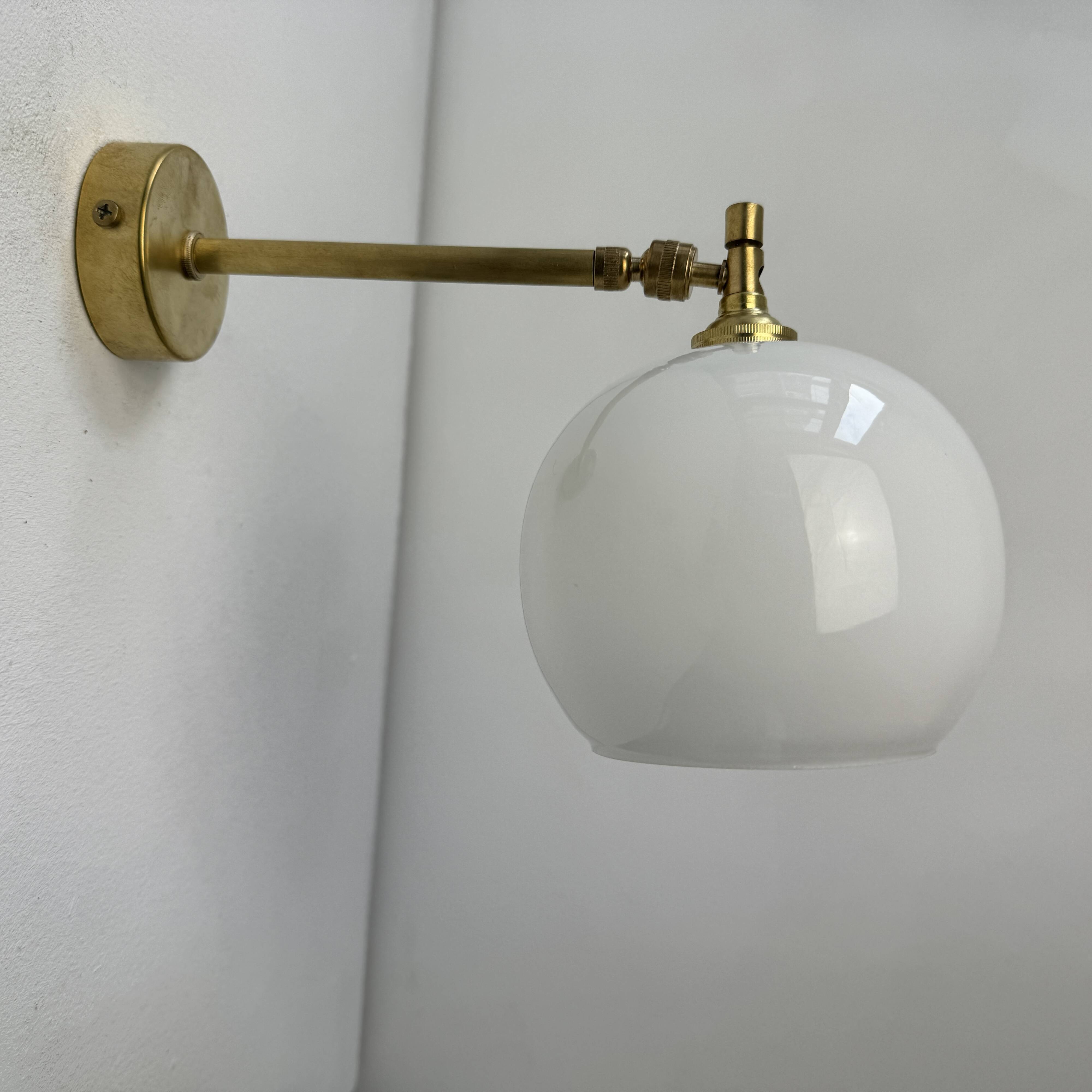 PAIR OF OLD VINTAGE OPALINE AND BRASS Sconces