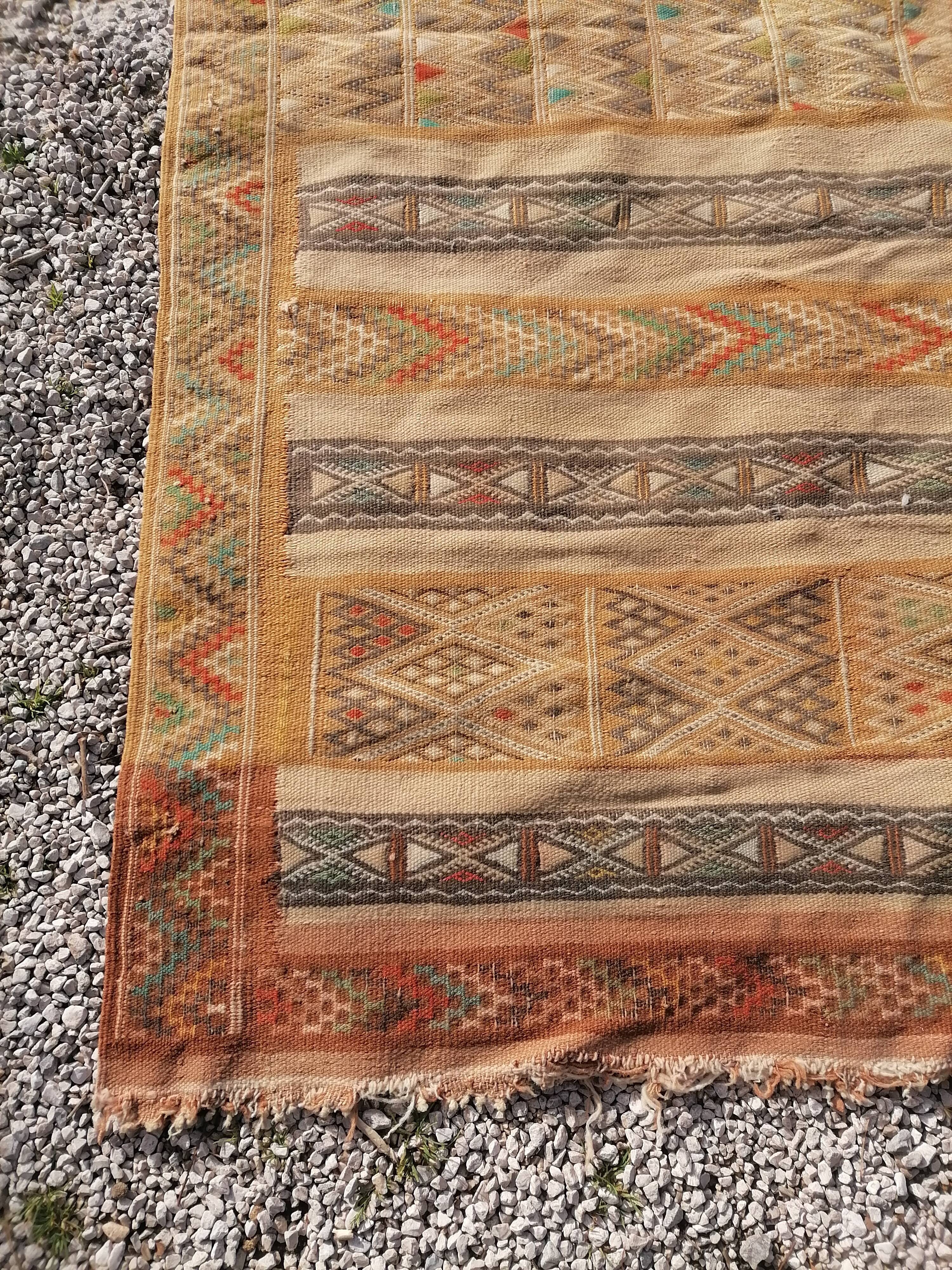 Old oriental carpet, kilim, 50s - 206 x 125cm