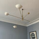 Brass ceiling lamp, Italy, 1950s