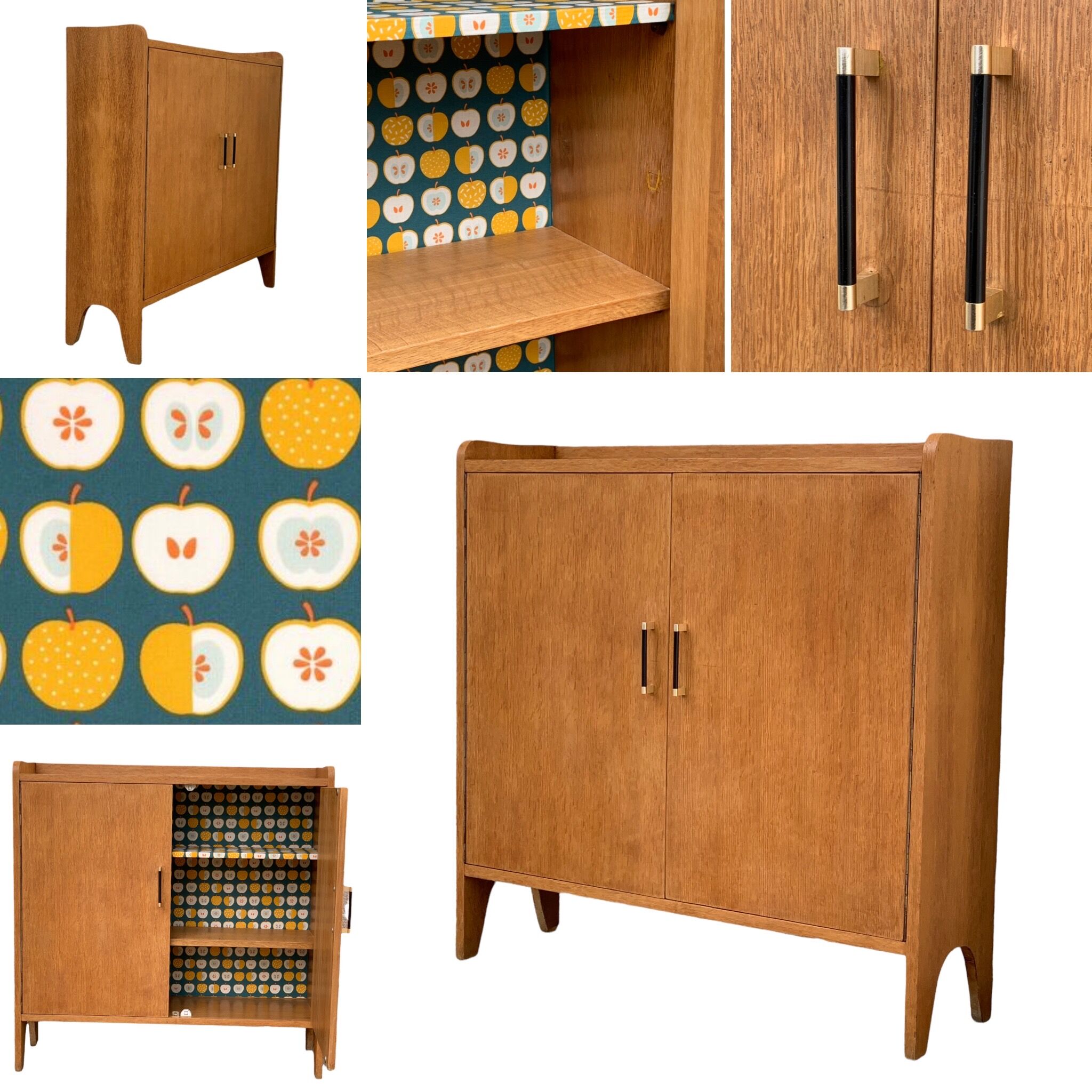 Vintage bookcase feet aileron 1950