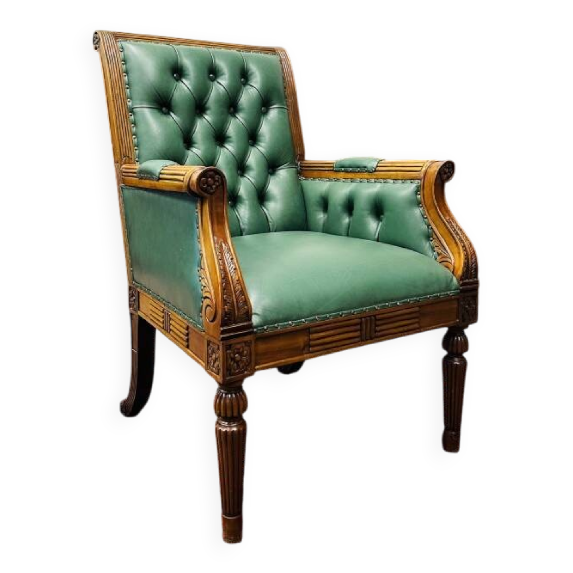 English Chesterfield Office Chair desk chair green