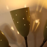 Italian wall lamp in green, for 3 bulbs 1950