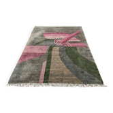 Postmodern hand-knotted rug, 100% wool, India, 1990s.