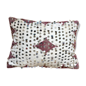 Cushion "Handira" off-white and Red 50x35cm