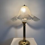 Mid century glass table lamp , 1970s