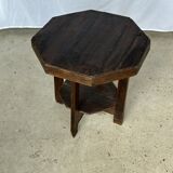 Pedestal table or small octagonal side table quadripod base with modernist spacer
