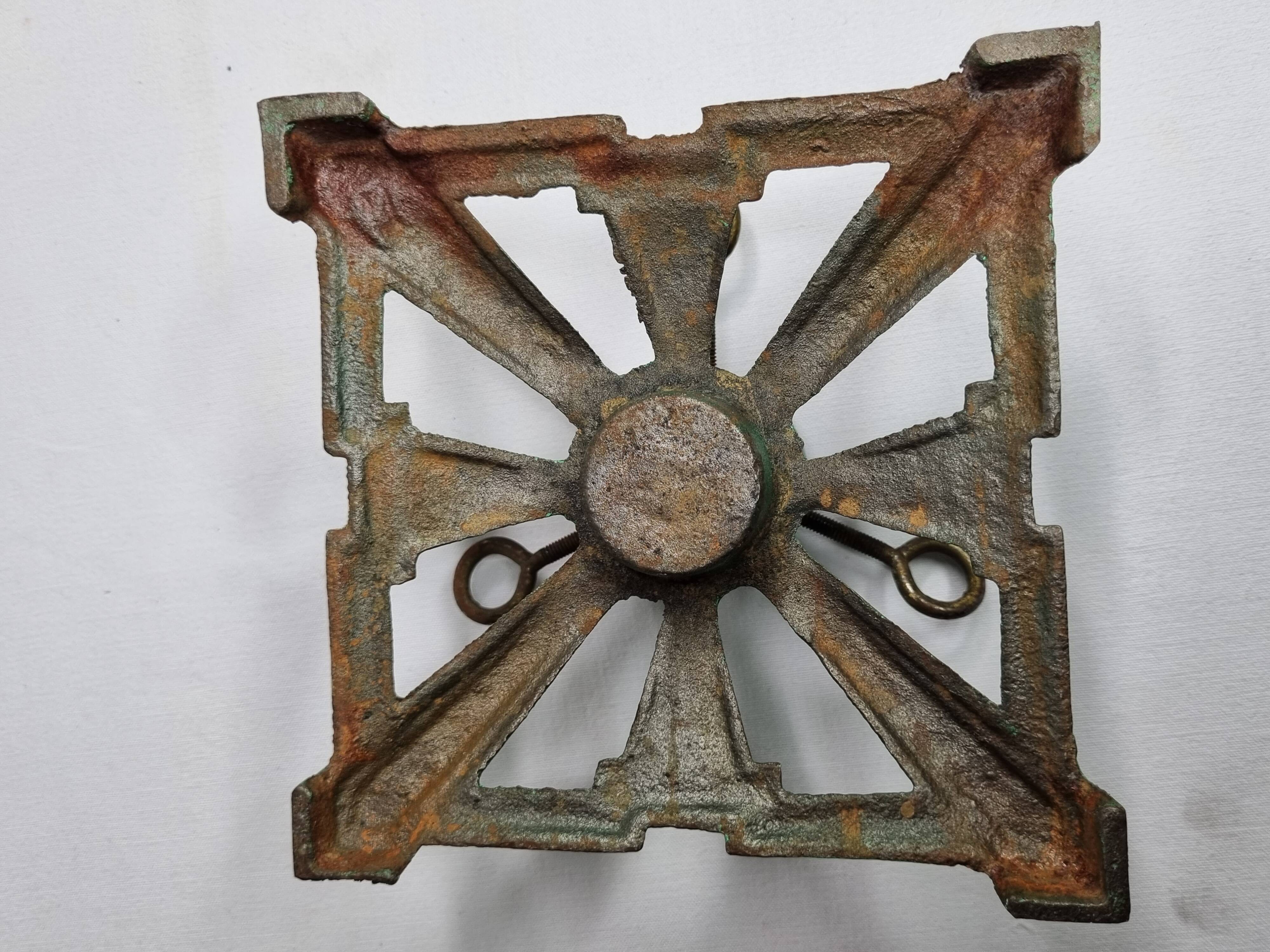 Art Deco tree stand, old, painted cast iron, 15 cm