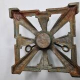 Art Deco tree stand, old, painted cast iron, 15 cm