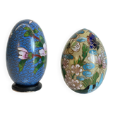 Vintage cloisonné enameled collectible eggs