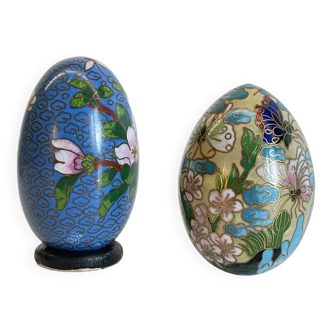 Vintage cloisonné enameled collectible eggs