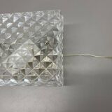 Small Cubic Textured Glass Wall Light in the Style of Orrefors, Germany, 1970s