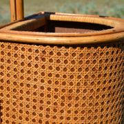 Porte-parapluie osier et cannage vintage