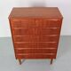 Mid-Century Modern Danish Chest of Six Drawers, Tallboy in Teak, Denmark, 1960