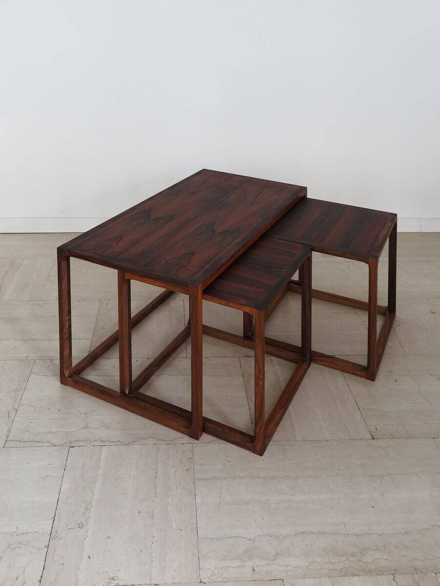 Nesting Tables attributed to Aksel Kjesgaard, Denmark, 1960s, Set of 3