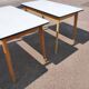 lot de 3 table en formica blanc et bois vintage
