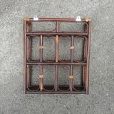 Wall shelf with 3 rattan shelves, 1970s