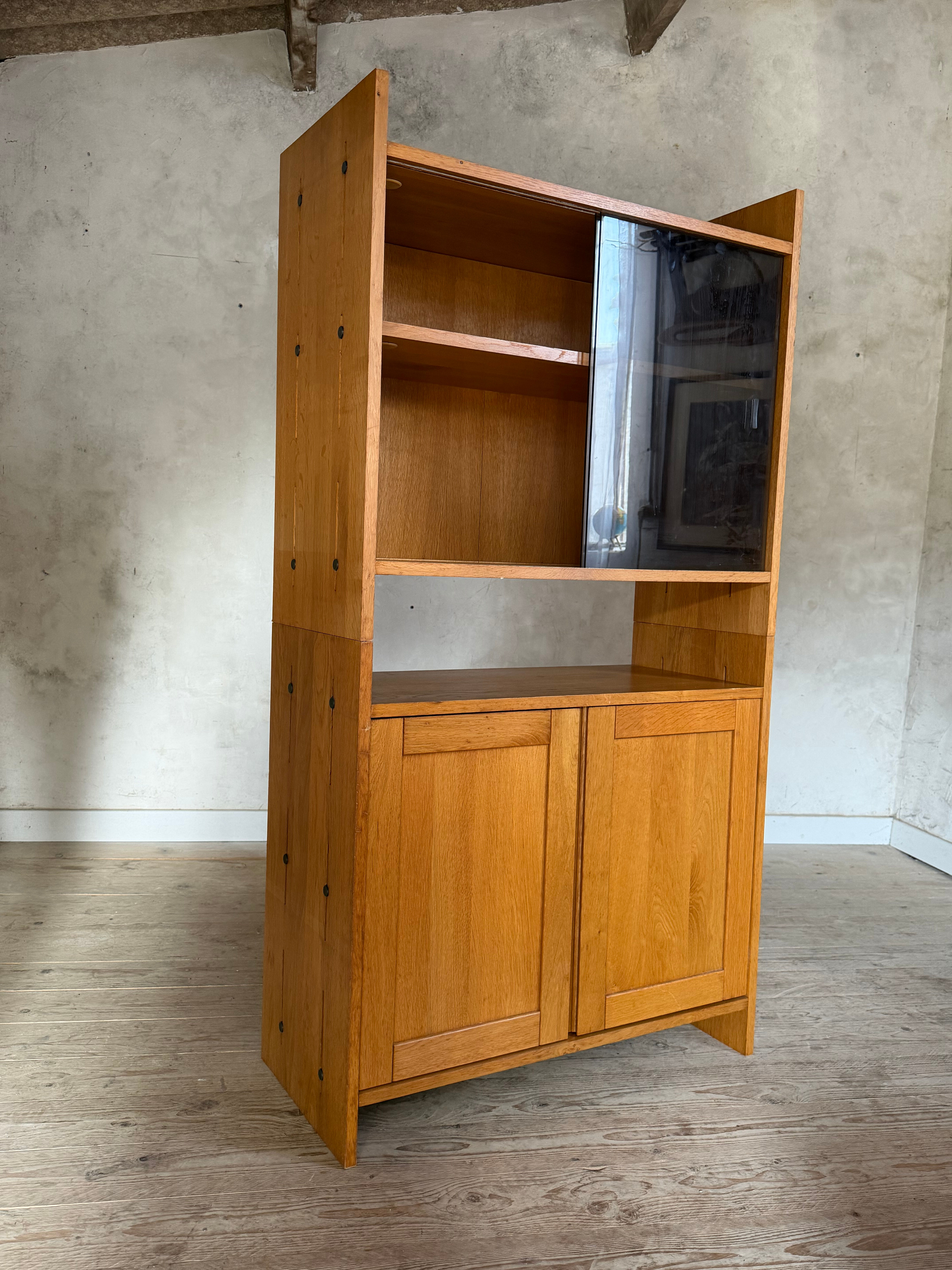 Vintage oak display bookcase