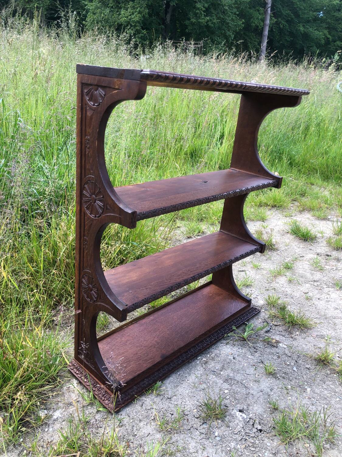 Old rustic wall shelf