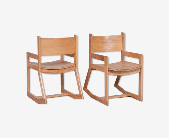 Paire de rocking-chairs du milieu du siècle