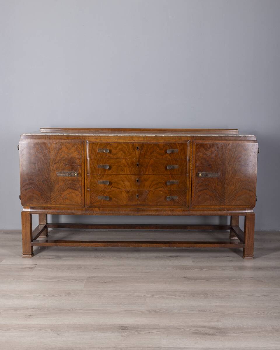 Vintage 1940s Italian-design Radica wood buffet sideboard