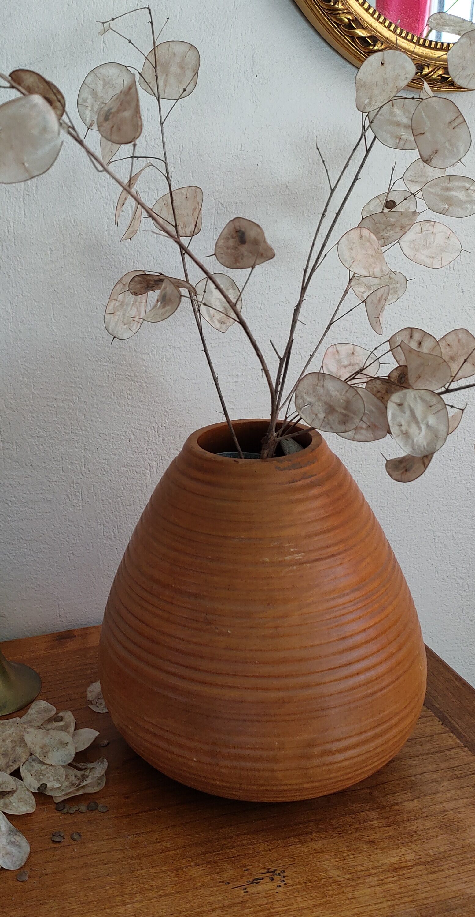 Turned pear wood vase