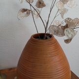 Turned pear wood vase