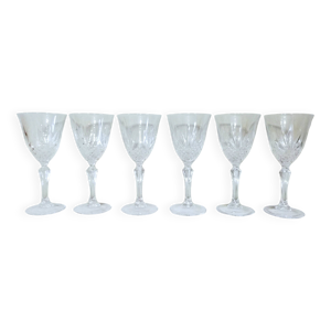 6 verres à vin en cristal