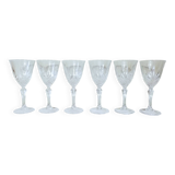 6 verres à vin en cristal