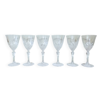 6 crystal wine glasses