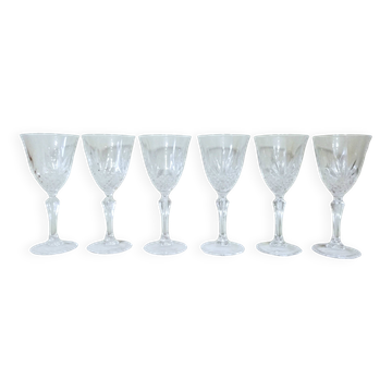 6 crystal wine glasses