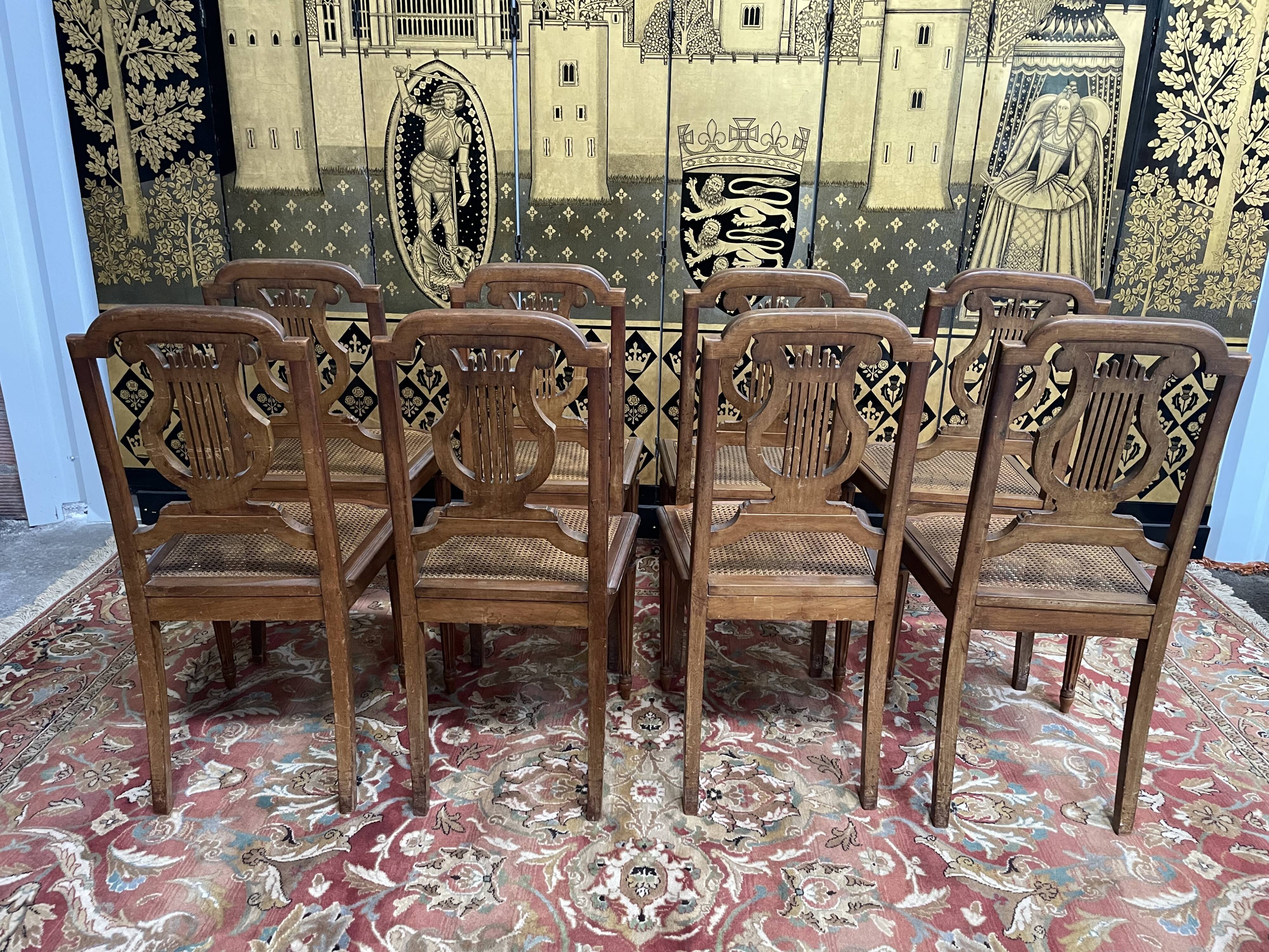 Set of 8 Louis XVI style chairs in canning