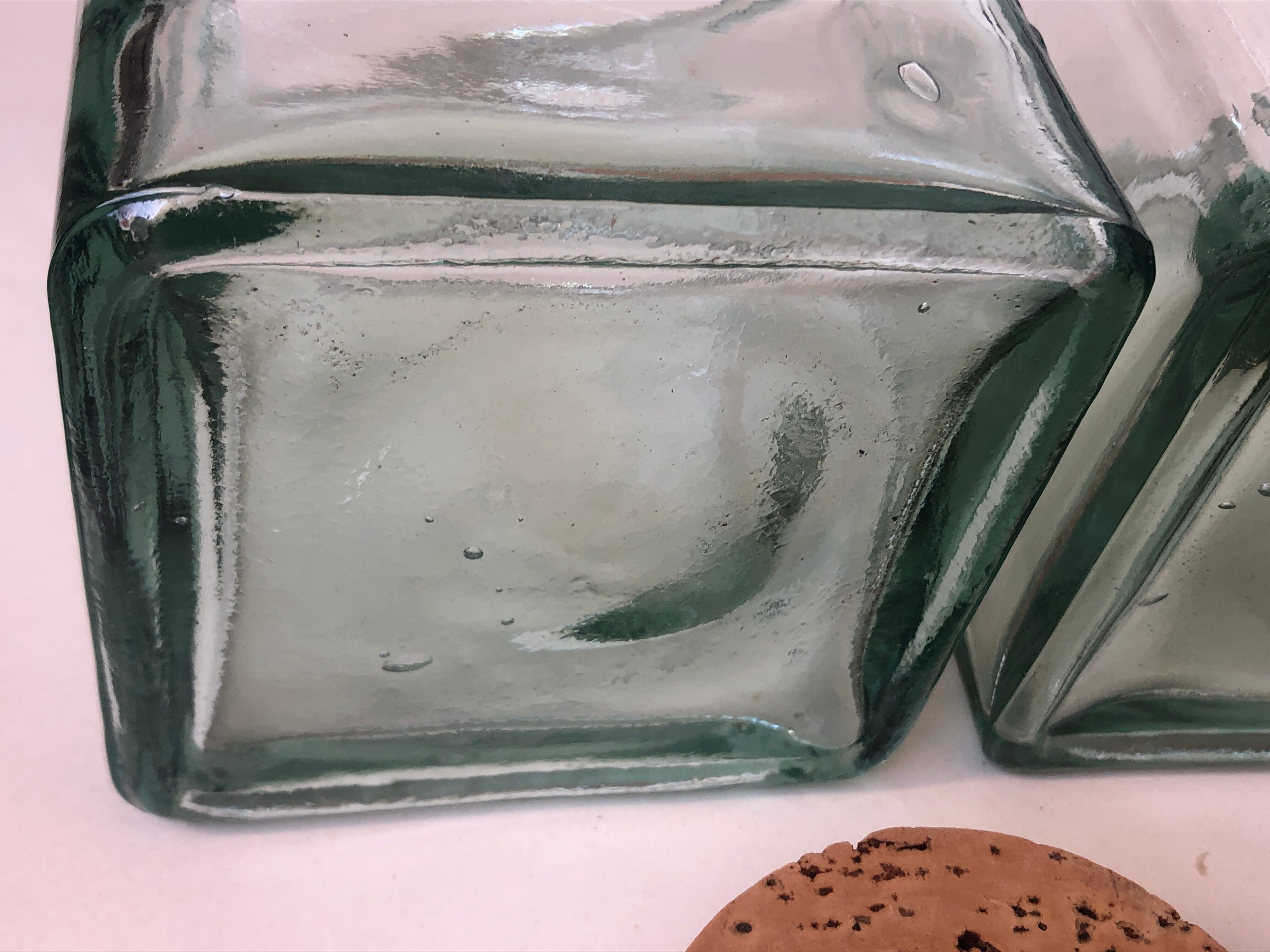 Set of 5 jars glass and Cork. 1970