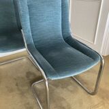 Ensemble 4 chaises design en acier et tissu
