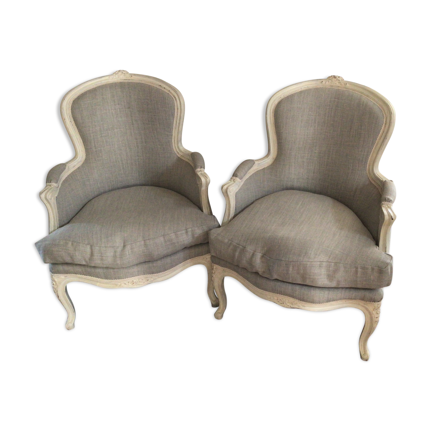 Pair of shepherdesses linen fabric