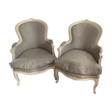 Pair of shepherdesses linen fabric