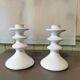 Pair of artisanal ceramic candlesticks Morocco
