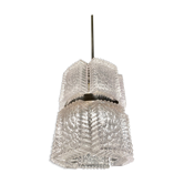 Lustre par Kaiser Leuchten, verre givré, Allemagne 1960